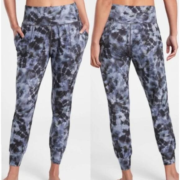 Athleta Women's Salutation Printed Jogger Pant, Calypso Navy Semi-Fitted Size XL - Picture 1 of 7